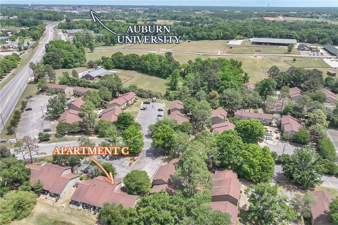 1008 Stonegate Dr Apt C, Auburn, AL 36832, USA, An aerial perspective showcases a residential comm