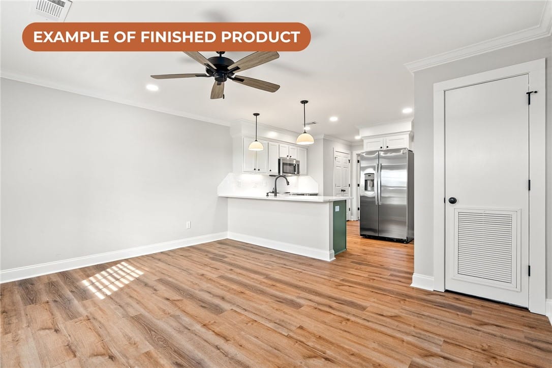 327 N Ross St #222, Auburn, AL 36830, A well-lit, open-concept area combines a functiona