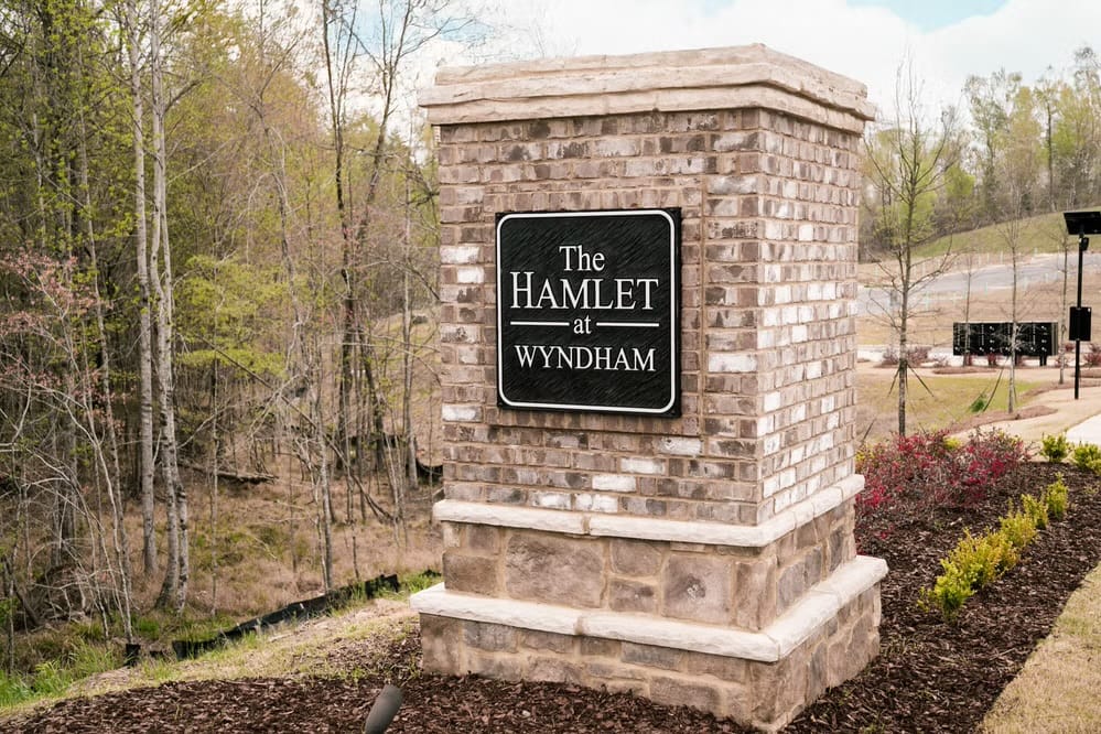 Opelika, AL, A welcoming brick and stone monument marks the ent