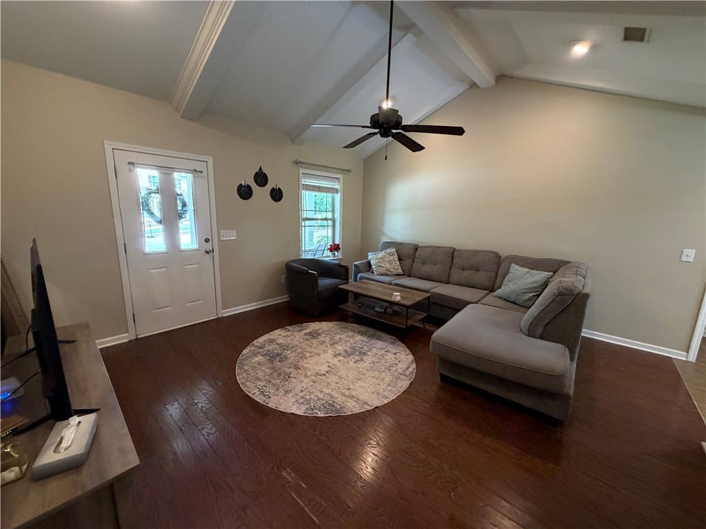 851 Berkshire Court, Auburn, AL 36832, A welcoming living area boasts rich hardwood floor