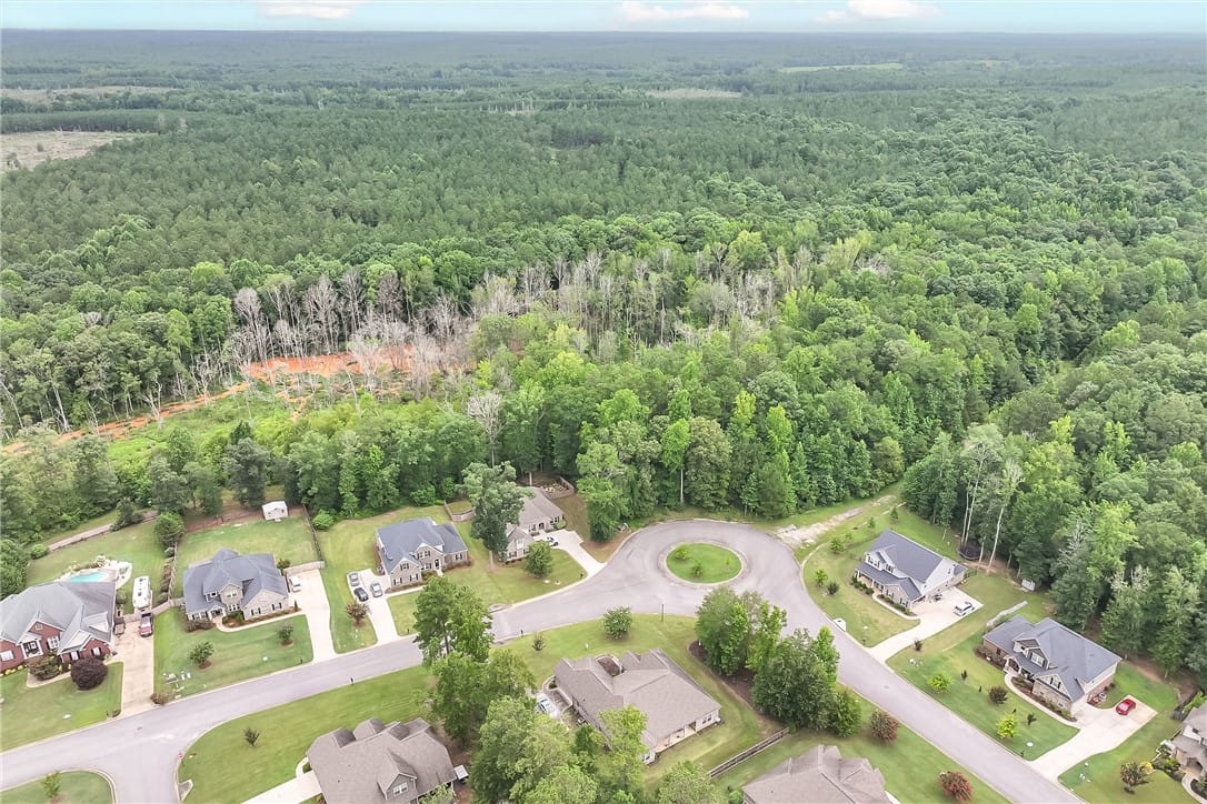 1104 Cedar Creek Dr, Opelika, AL 36801, An aerial perspective reveals a serene cul-de-sac