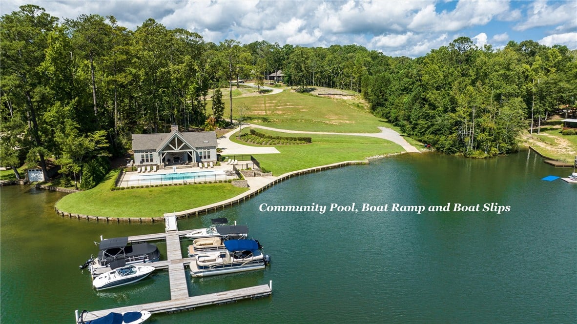 179 Williamson Trce, Tallassee, AL 36078, An aerial view showcases shared lake amenities inc