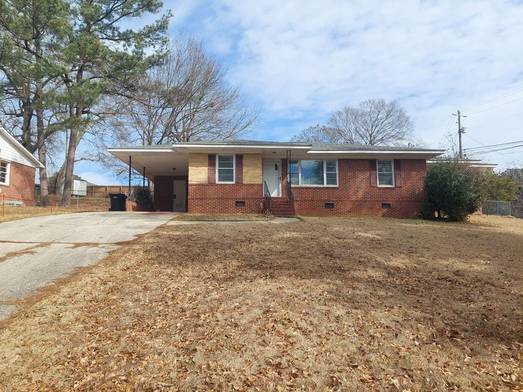 804 Lichfield Rd, Columbus, GA 31904, Brick with stone accent with one car carport