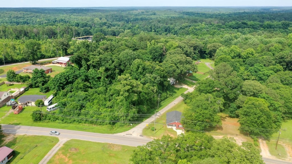 7235 20th Ave, Valley, AL 36854, An aerial perspective reveals a verdant landscape