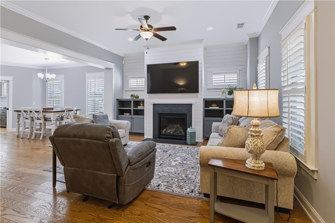 3313 Double Eagle Ln, Opelika, AL 36801, Gas log fireplace with horizontal shiplap to ceili