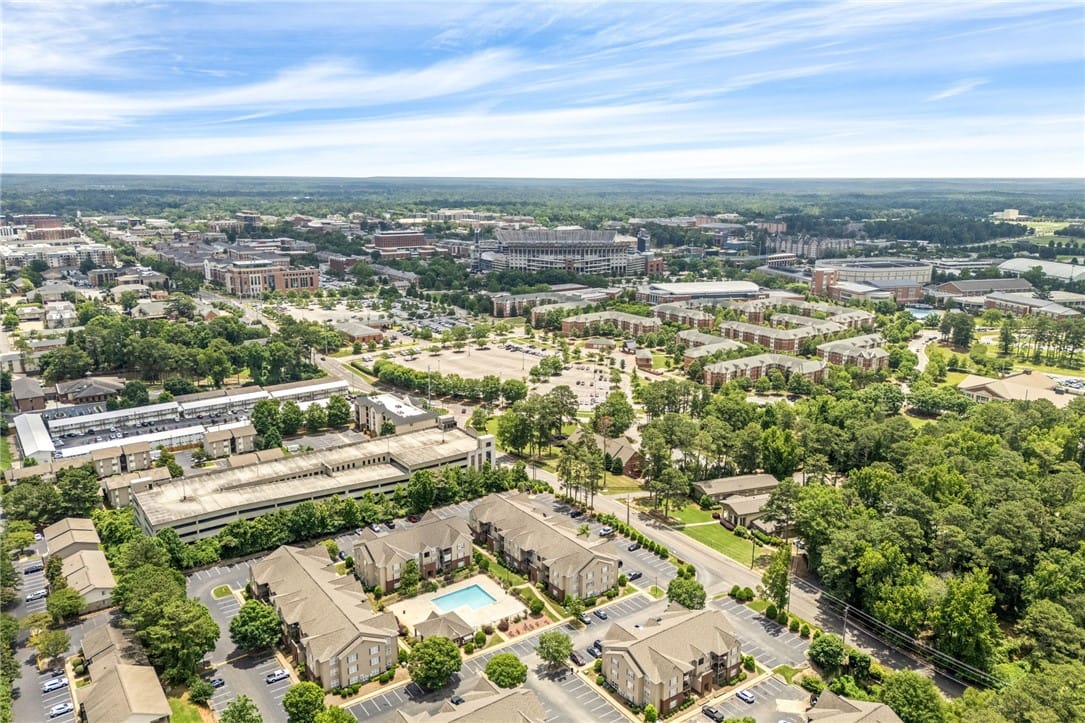 730 W Magnolia Ave #1-304, Auburn, AL 36832, An aerial panorama reveals a dynamic residential a