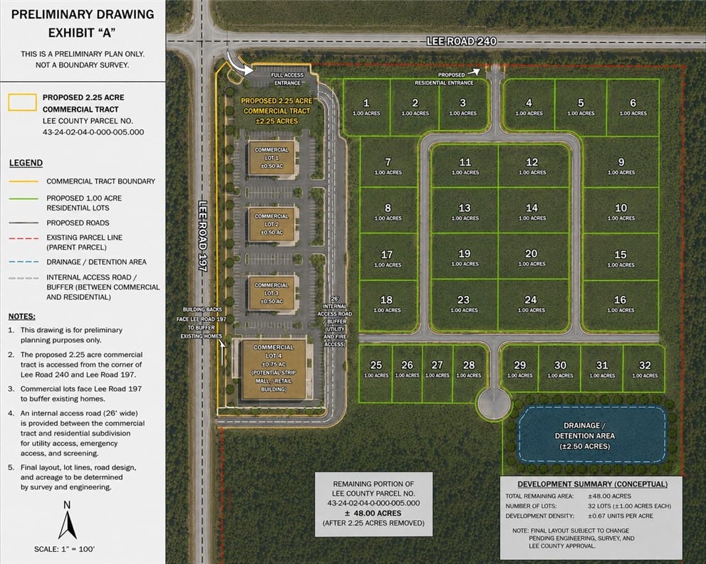 0 Lee County Rd 240, Salem, AL 36874, A comprehensive conceptual site plan outlines comm