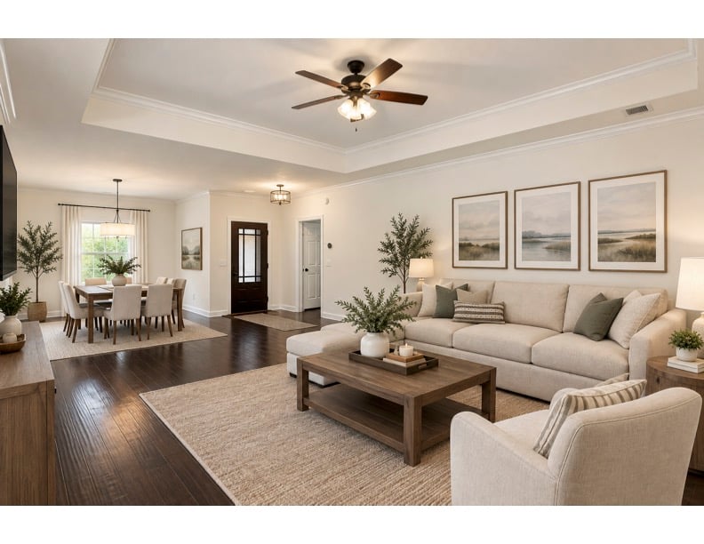 546 Rosemary Ct, Auburn, AL 36830, * Digitally Staged*Rich hardwood flooring anchors