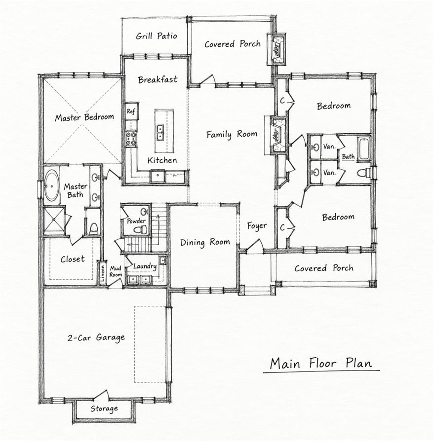 131 Turing Ln, Auburn, AL 36830, An intuitive layout designs a seamless flow throug