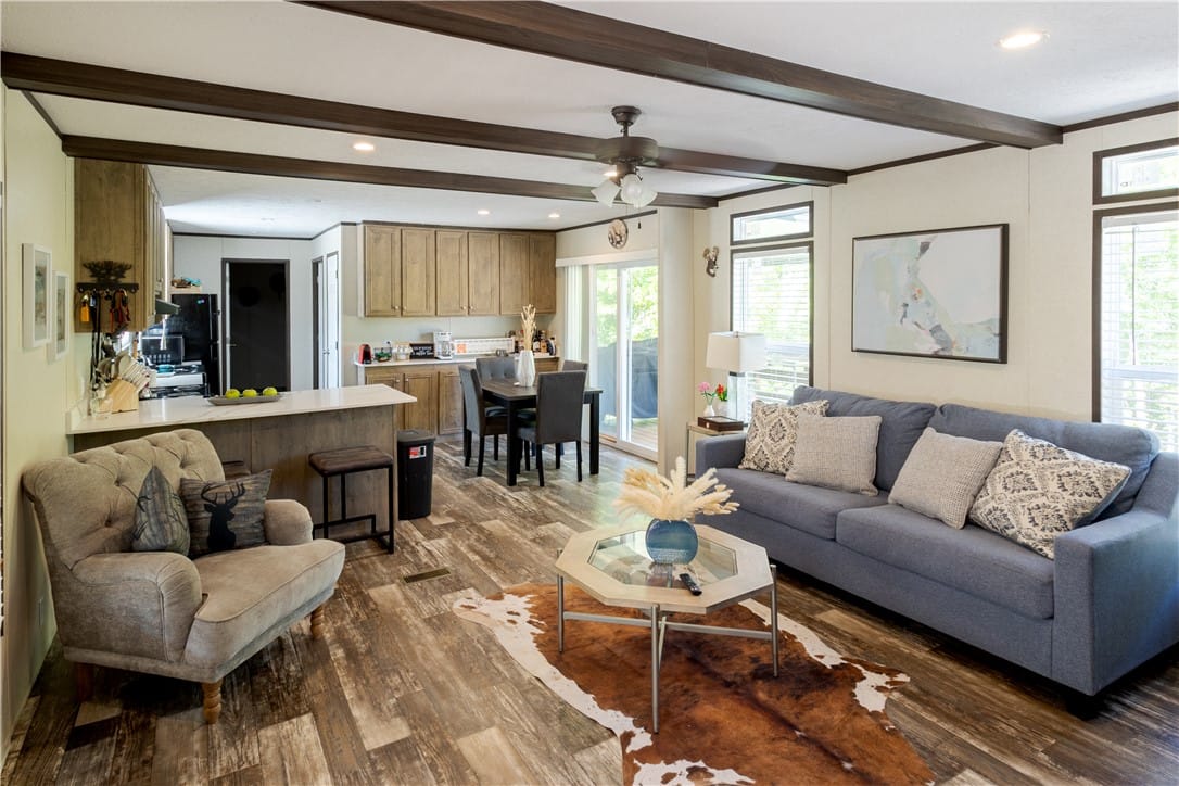 3760 Co Rd 52, Notasulga, AL 36866, An open concept living area features an eat-in kit