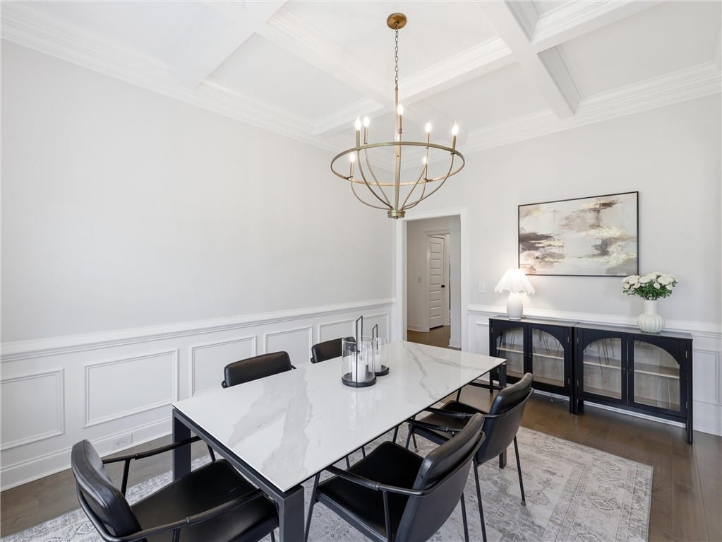 1312 Garrett Ln, Auburn, AL 36830, A formal dining area showcasing intricate ceiling
