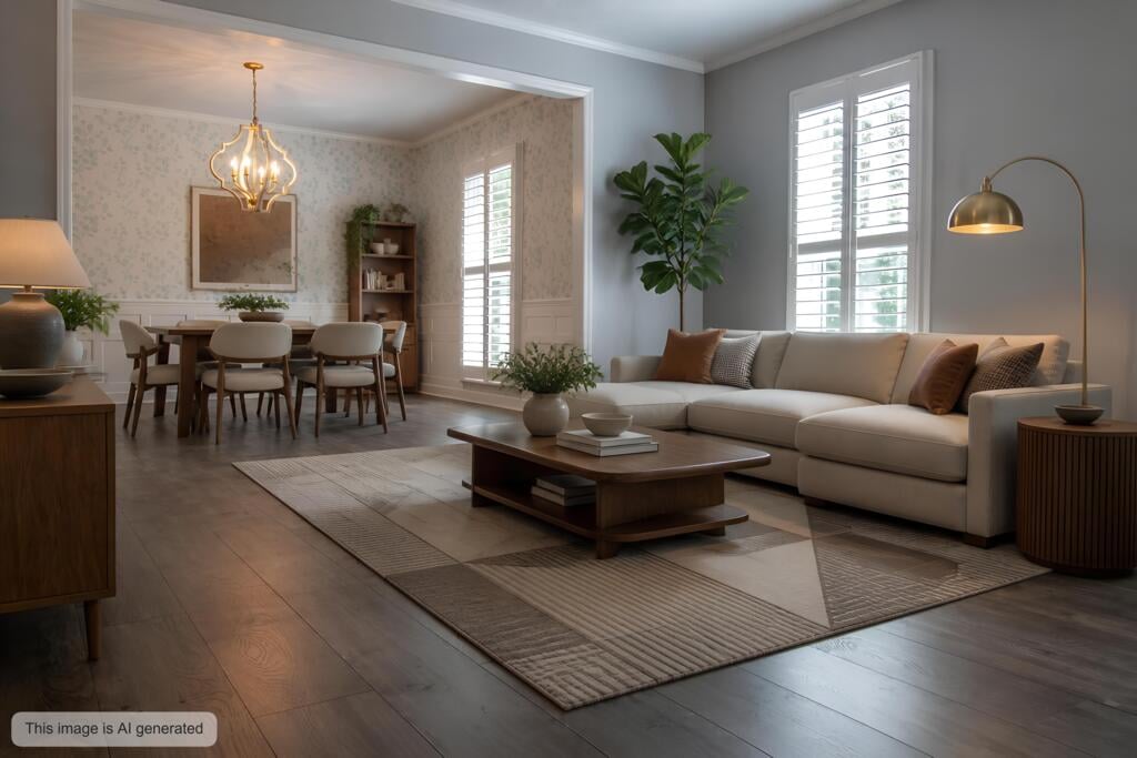 5614 Winvelly Dr, Columbus, GA 31909, Den and Dining (Virtually Staged), Open layout