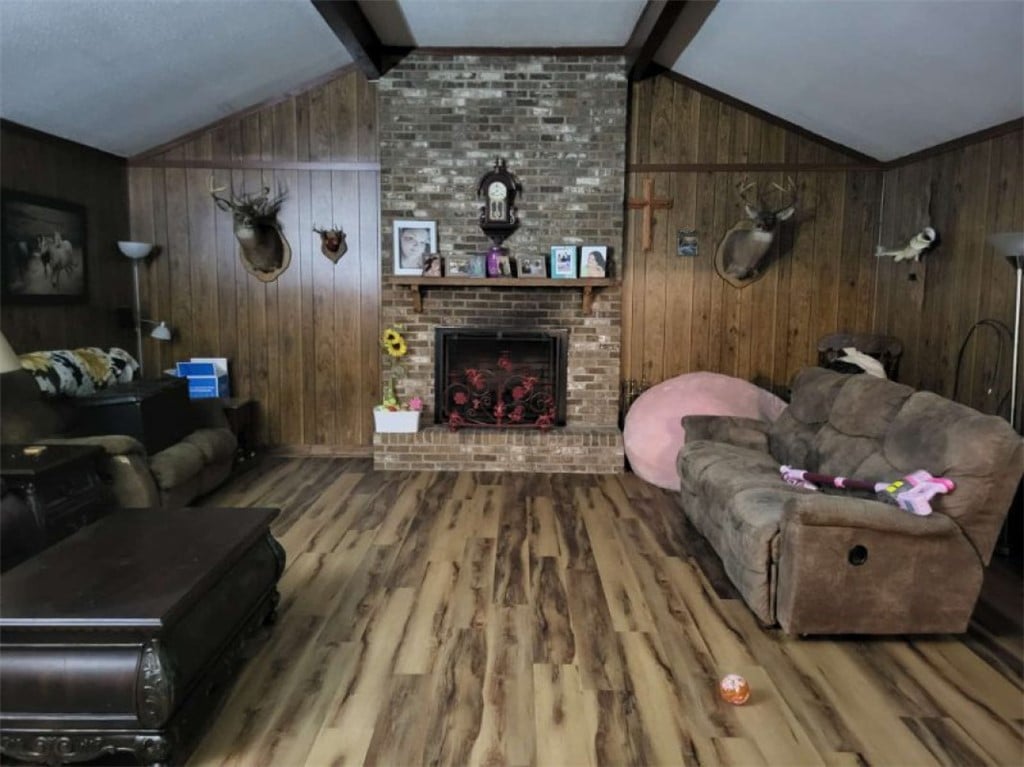 4721 Cusseta Rd, Lanett, AL 36863, A floor-to-ceiling brick fireplace anchors this ru
