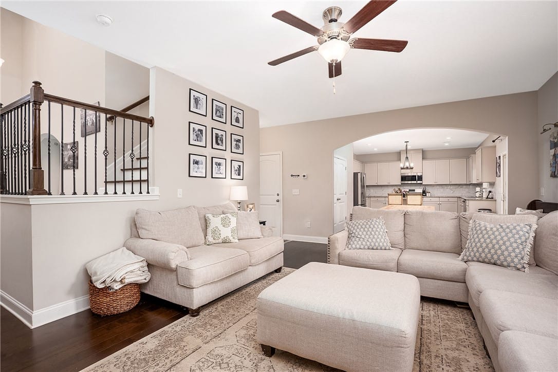 1608 Lilah Ct, Auburn, AL 36830, USA, This inviting space features hardwood floors, an o