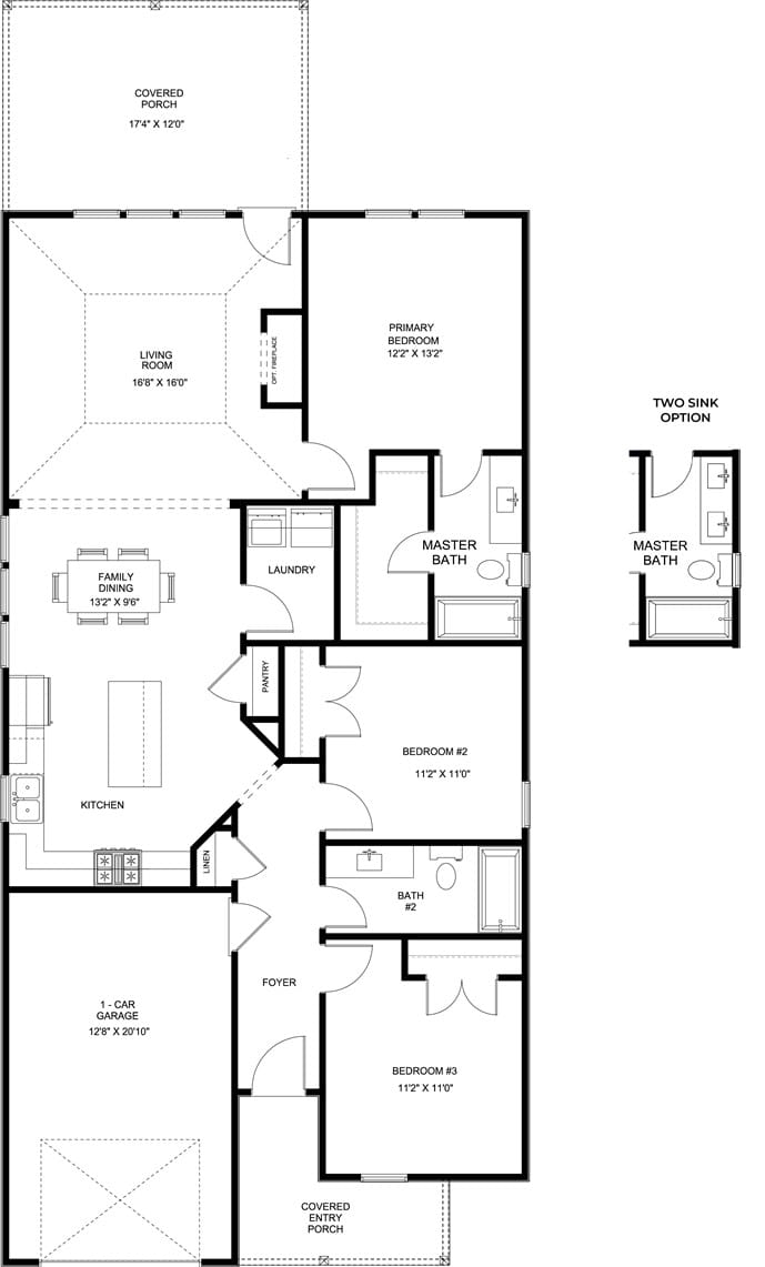 246 SUMMER, Opelika, AL, 36804, Lot 64 Floor plan (Trace)