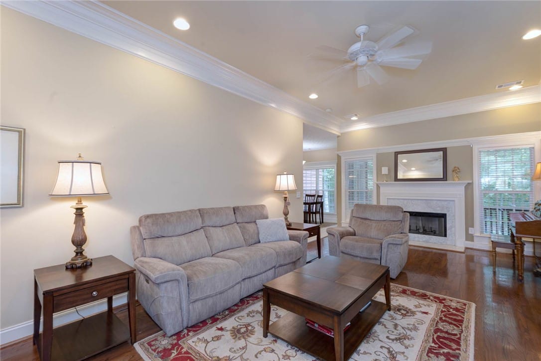 1688 CRESCENT, Auburn, AL, 36830, Hardwood floors and a welcoming fireplace create a
