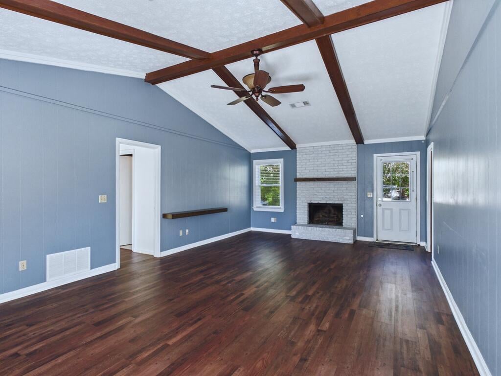 5324 Brookview Dr, Columbus, GA 31907, vaulted ceiling in living room w/ fireplace