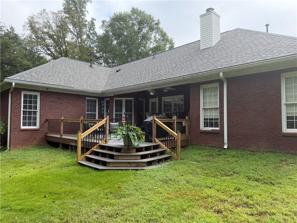 589 Deer Run Rd, Auburn, AL 36832, wonderfull back deck
facing yard and woods