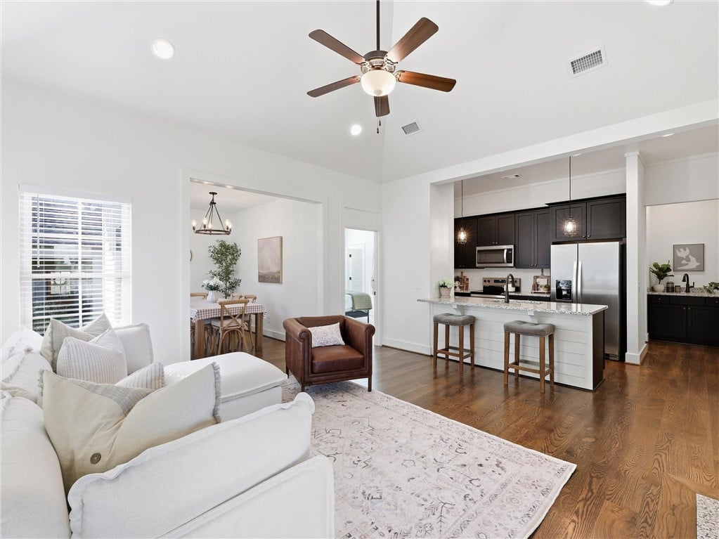 123 Village Trl, Dadeville, AL 36853, Hardwood floors and recessed lighting flow through