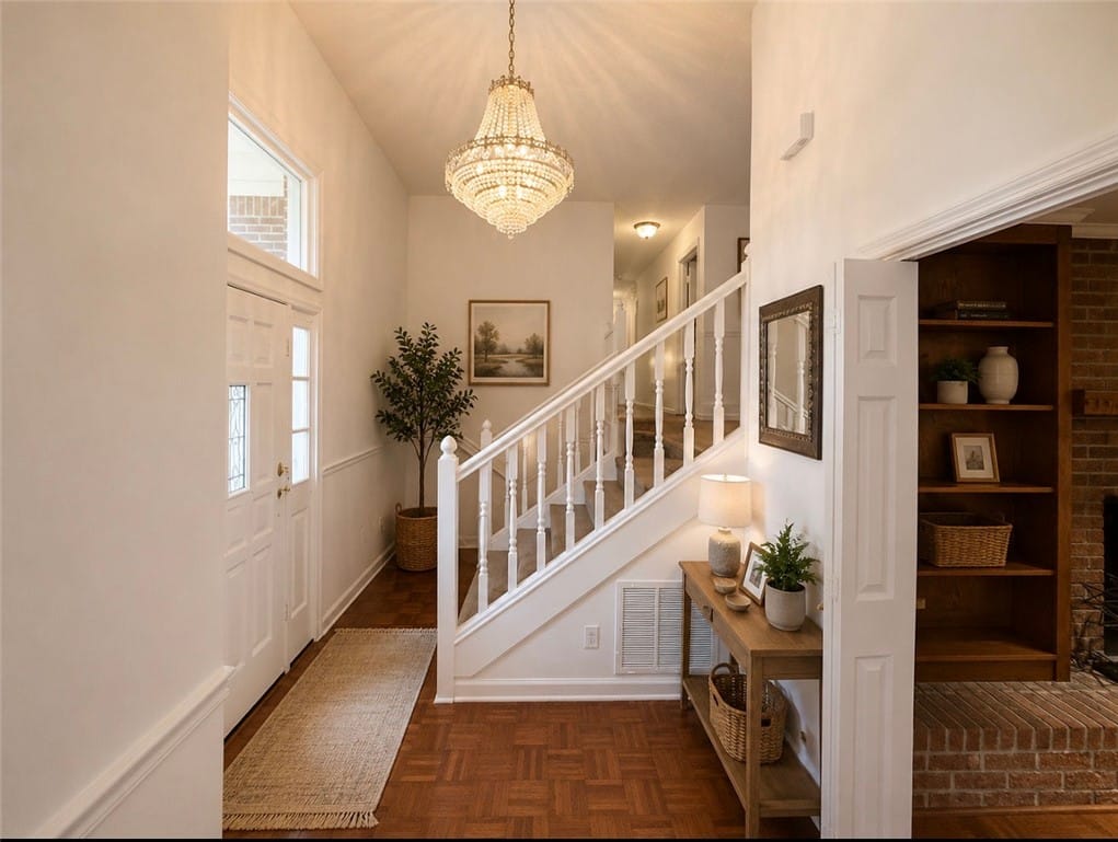 100 19th Ave SW, Lanett, AL 36863, An inviting foyer features a grand chandelier, ric