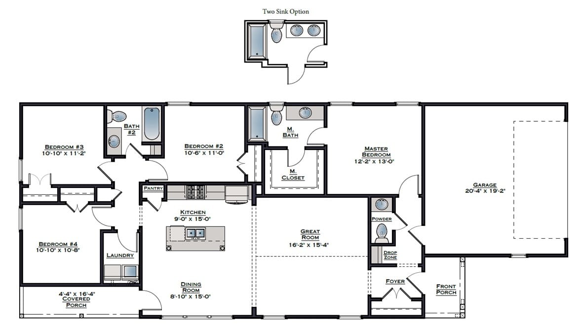 0111 HUNTERS, Opelika, AL, 36801, The Hampton C by Holland Homes LLC. All plans, pri