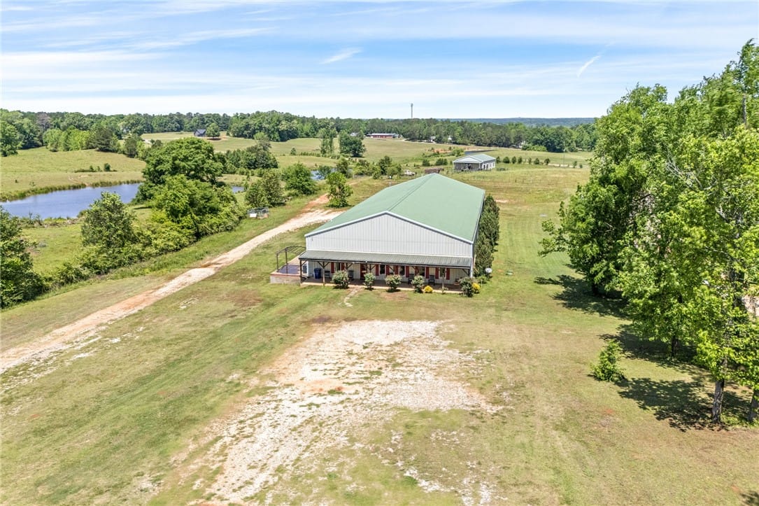 1049 County Rd 539, Valley, AL 36854, This aerial view showcases a serene rural landscap